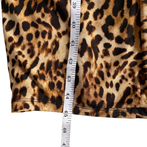 INC Bodycon Dress Size Small Cheetah Print Silhouette Sleeveless Ruched New - Picture 10 of 13